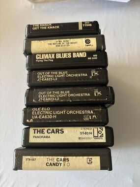 Vintage Black 8-Track Music Tapes - Electric Light Orchestra & The Cars